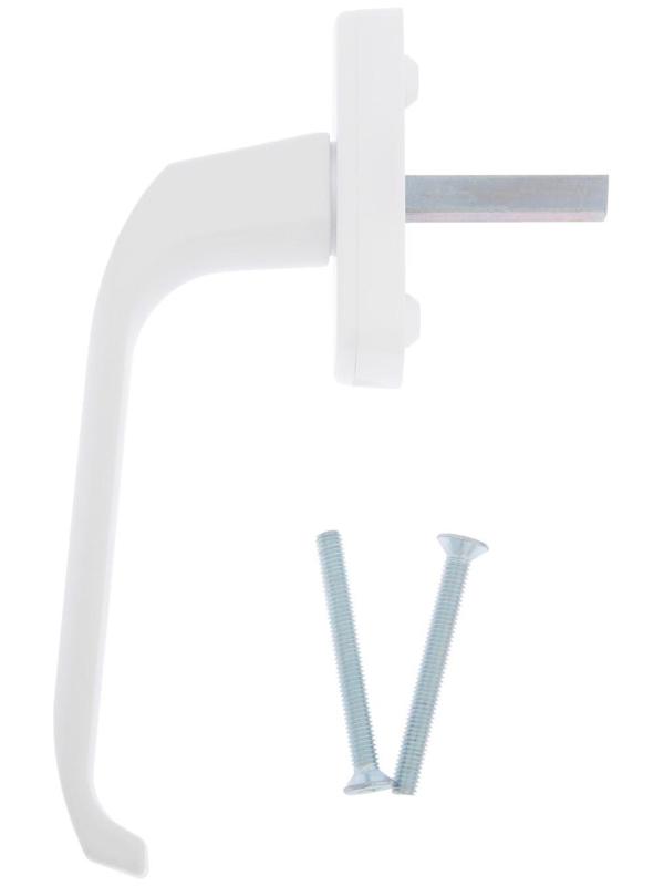 Ручка оконная, металлическая, белая