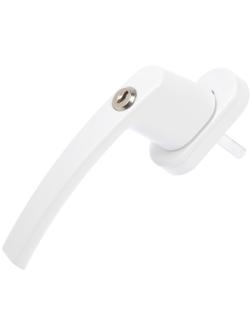 Ручка оконная с замком, металлическая, белая