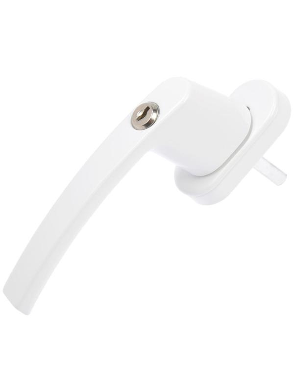 Ручка оконная с замком, металлическая, белая