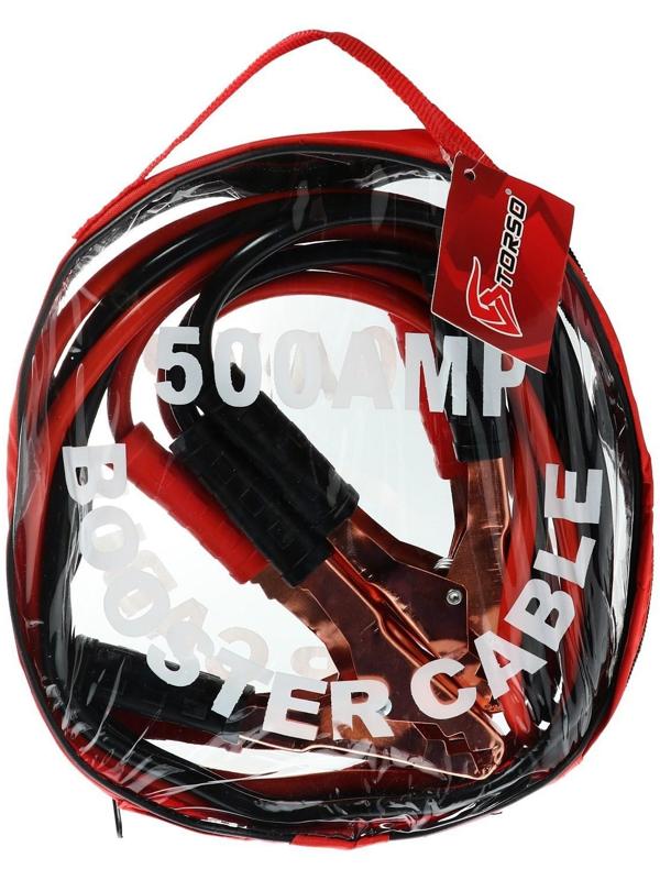Провода пусковые TORSO, 500 А, -30°/+80°, 2.2 м, 12/24 В
