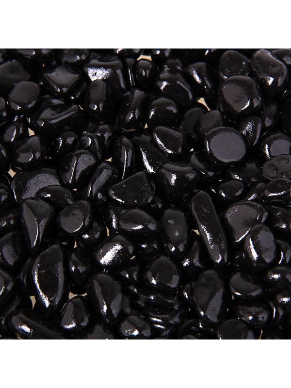 Грунт для аквариума «Галька цветная» фр 8-12 мм, чёрный,  800 г