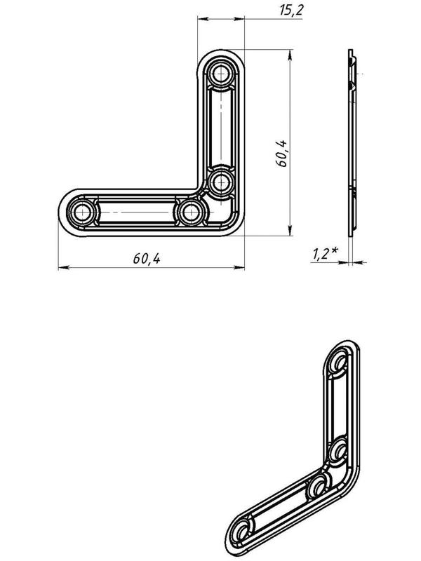 Угольник УГ-60/2, оцинкованный