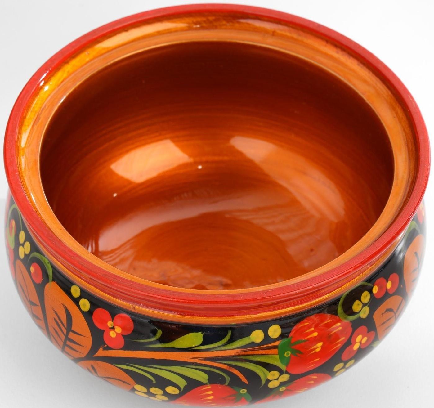 Сахарница, большая, 15×10 см, хохлома