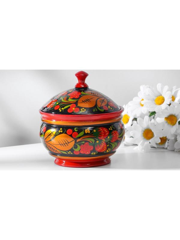 Сахарница, большая, 15×10 см, хохлома