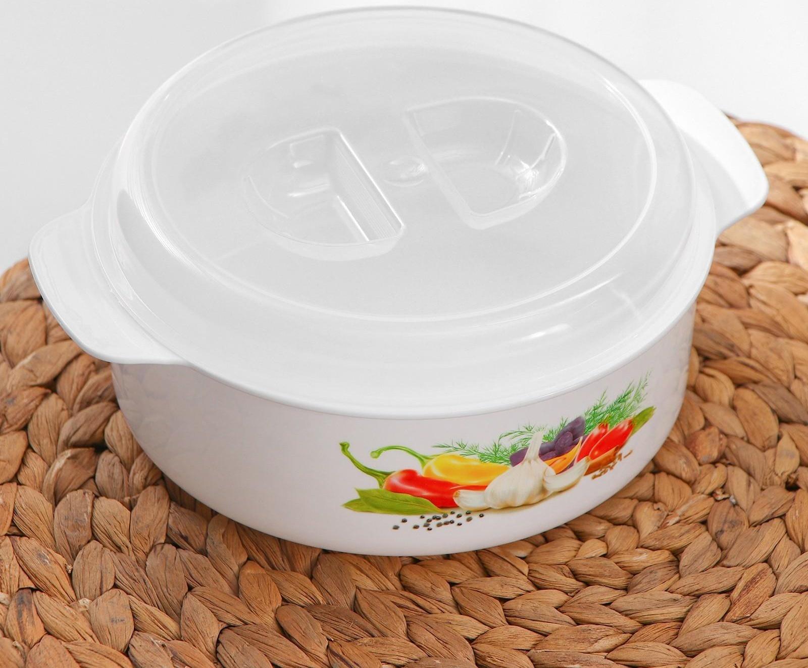 Кастрюля для СВЧ-печи, 1,2 л, цвет МИКС