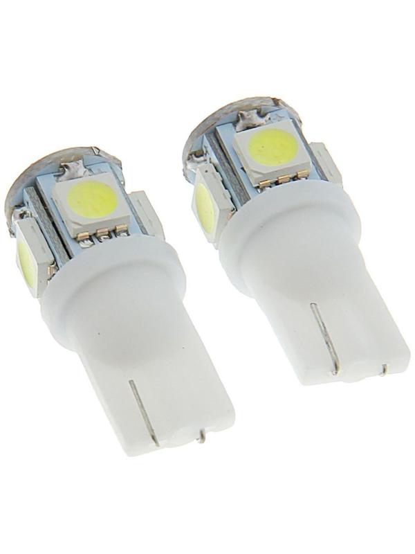 Автолампа светодиодная Cartage, T10 W5W, 12 В, 5 SMD-5050, набор 2 шт