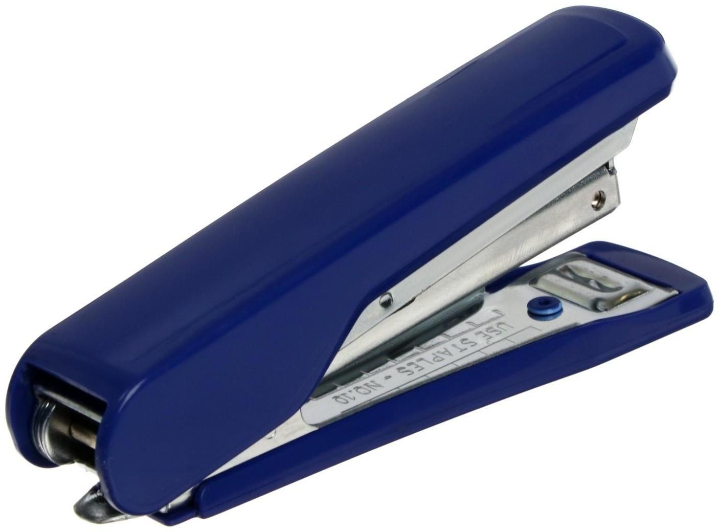 Степлер Kangaro HS-10H №10, до 20 листов, встроенный антистеплер, 50 скоб, микс