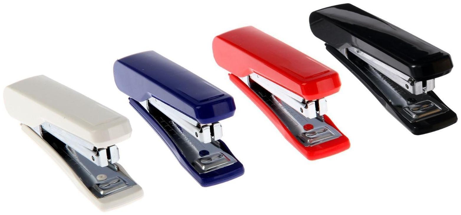 Степлер Kangaro HS-10H №10, до 20 листов, встроенный антистеплер, 50 скоб, микс