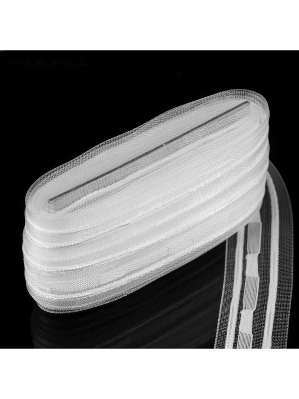 Шторная лента, 3 см, 10 ± 1 м, цвет белый