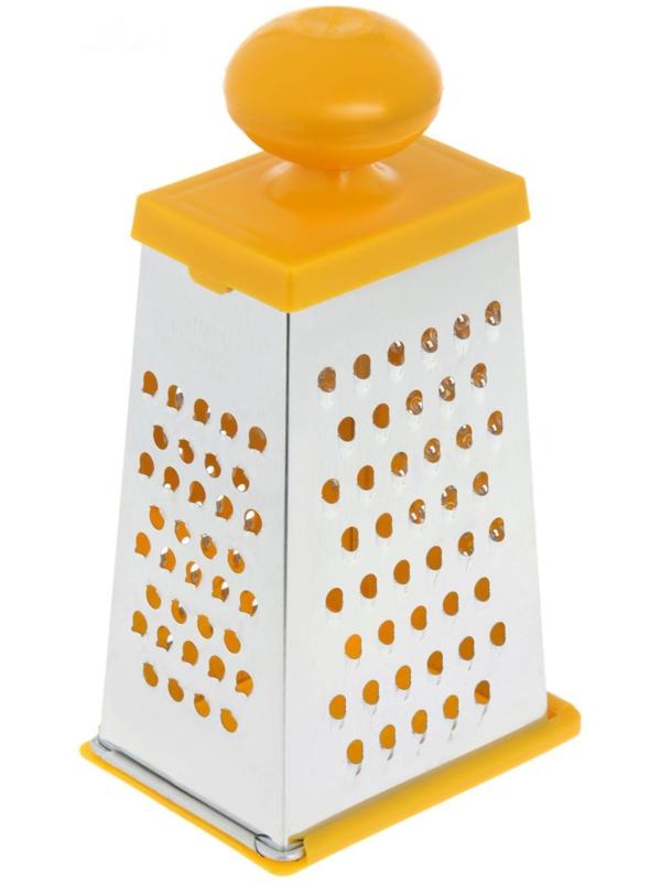 Тёрка «Комфорт» 4 грани, с крышкой-дозатором и круглой пластмассовой ручкой, 11×8,5×23 см, цвет МИКС