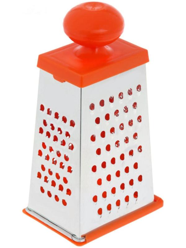 Тёрка «Комфорт» 4 грани, с крышкой-дозатором и круглой пластмассовой ручкой, 11×8,5×23 см, цвет МИКС