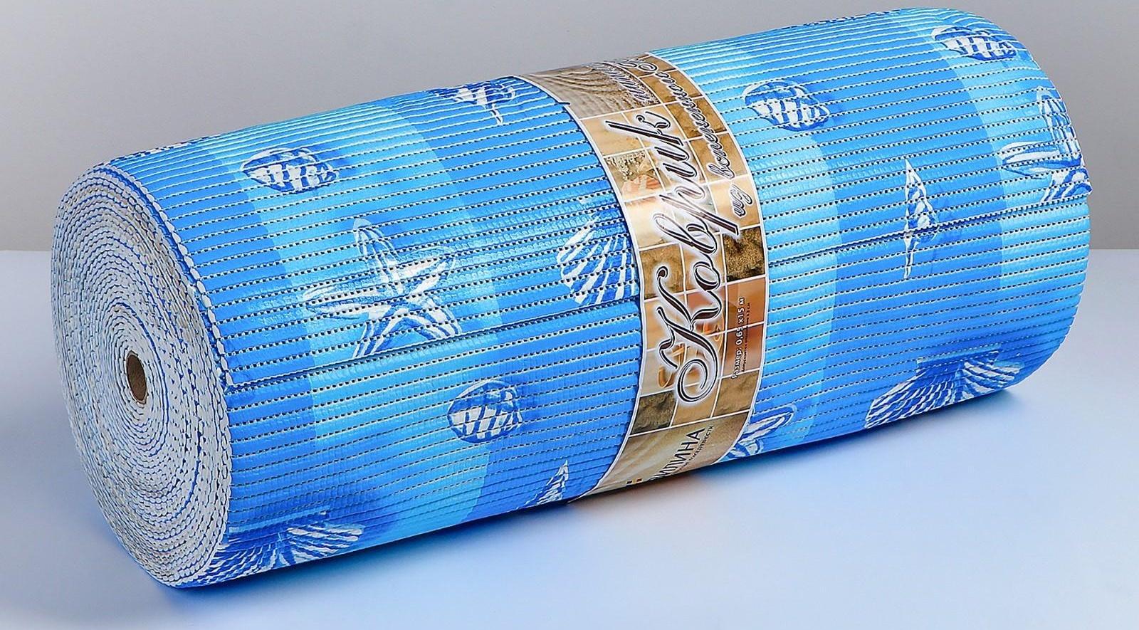 Коврик ПВХ «Прибой«, 0,80×15 м, цвет голубой
