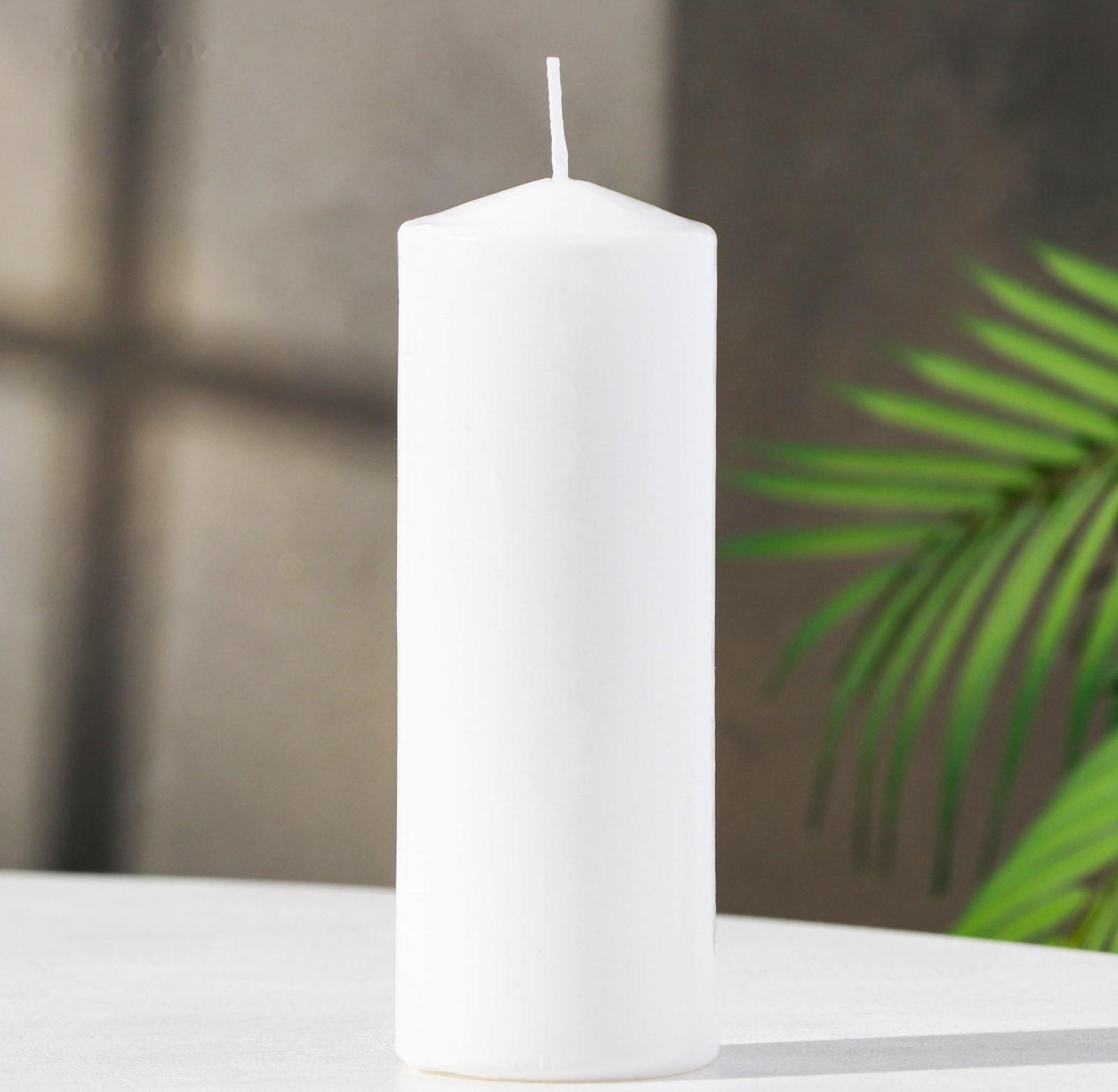 Свеча - цилиндр, 5х15 см белая
