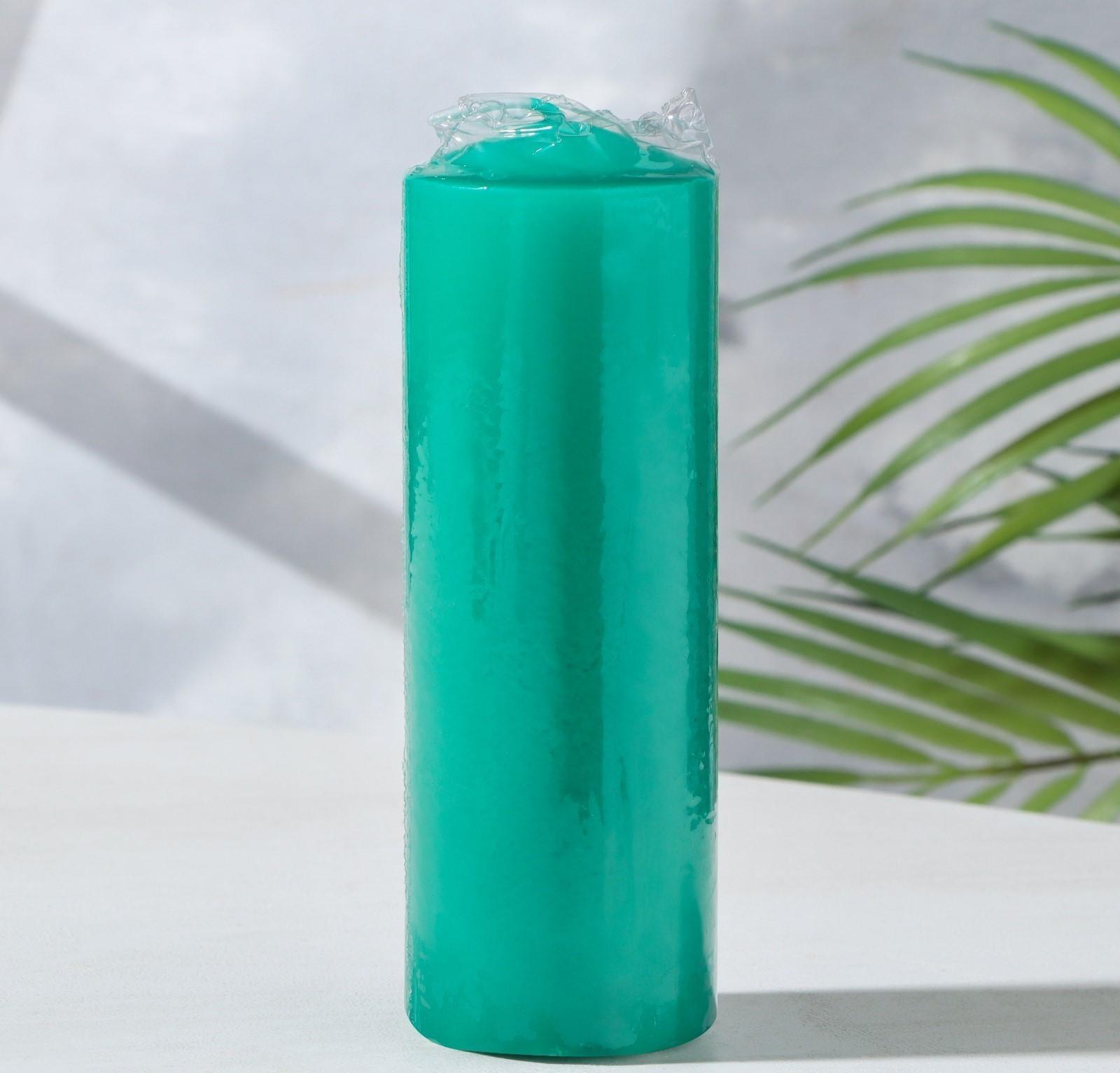 Свеча классическая 5х15 см, зеленая