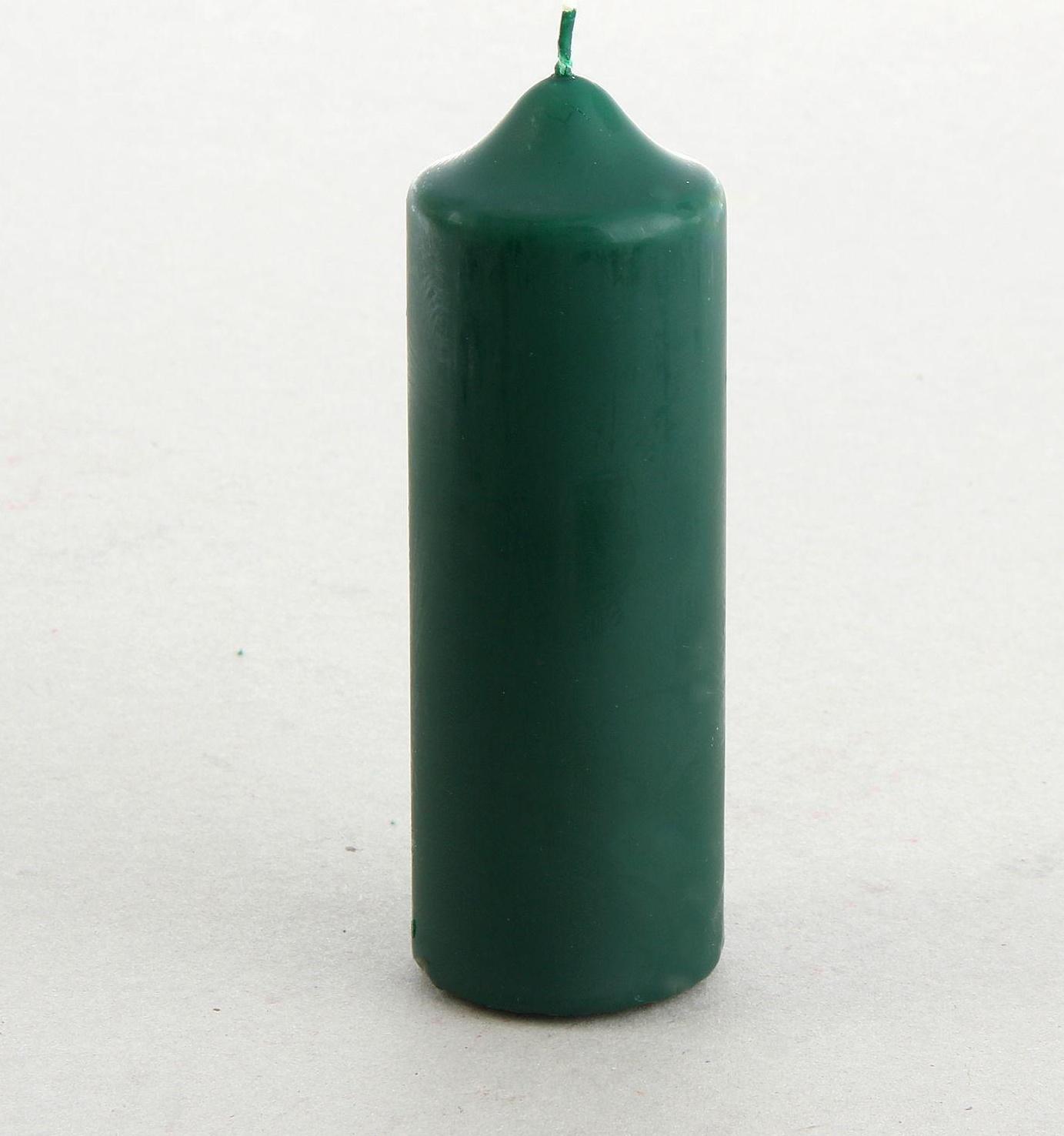 Свеча классическая 5х15 см, зеленая