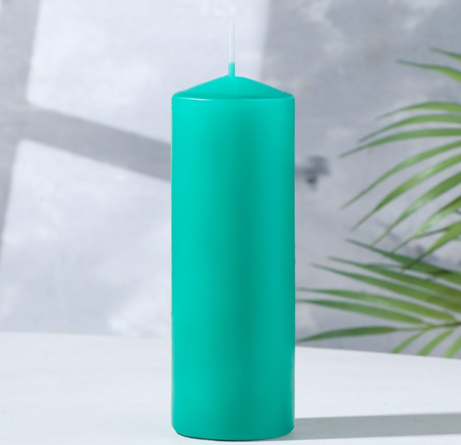 Свеча классическая 5х15 см, зеленая