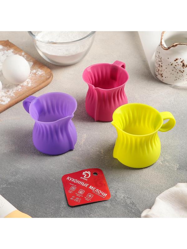 Кувшин для плавления и заливки шоколада Доляна «Зефир», 180 мл, d=6 см, цвет МИКС