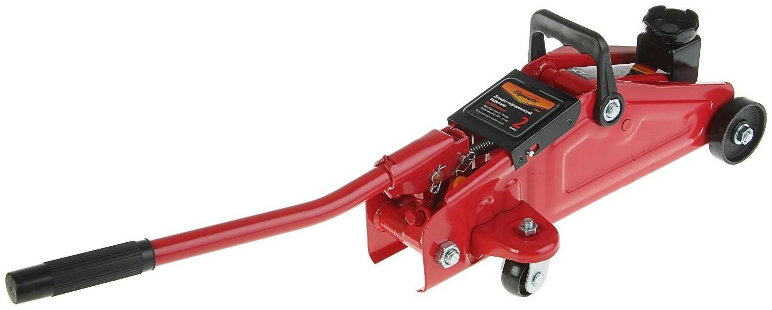 Домкрат гидравлический Sparta, 2 т, подкатной, в кейсе, подъем на 140–285 мм