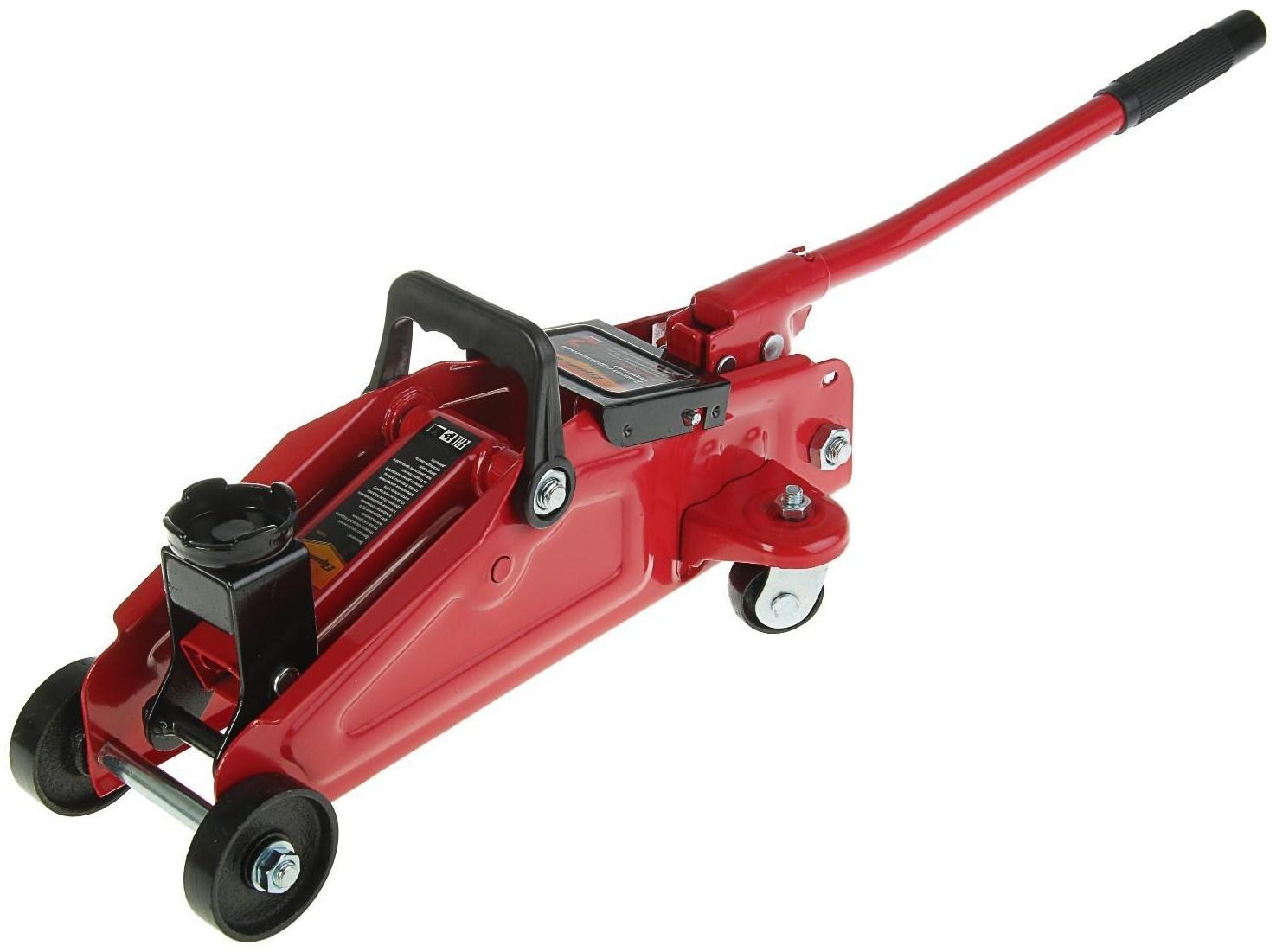 Домкрат гидравлический Sparta, 2 т, подкатной, в кейсе, подъем на 140–285 мм