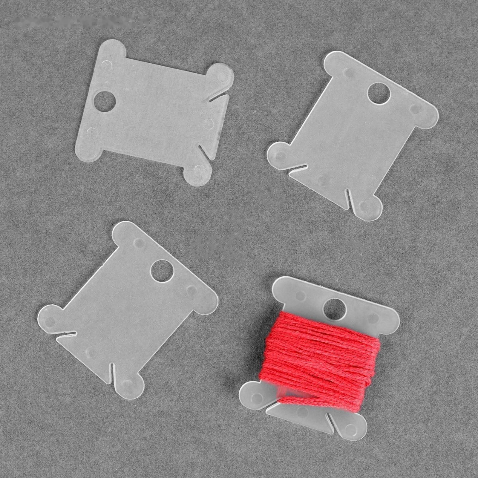 Набор шпулек для ниток мулине, 3,6 × 4 см, 4 шт, цвет прозрачный