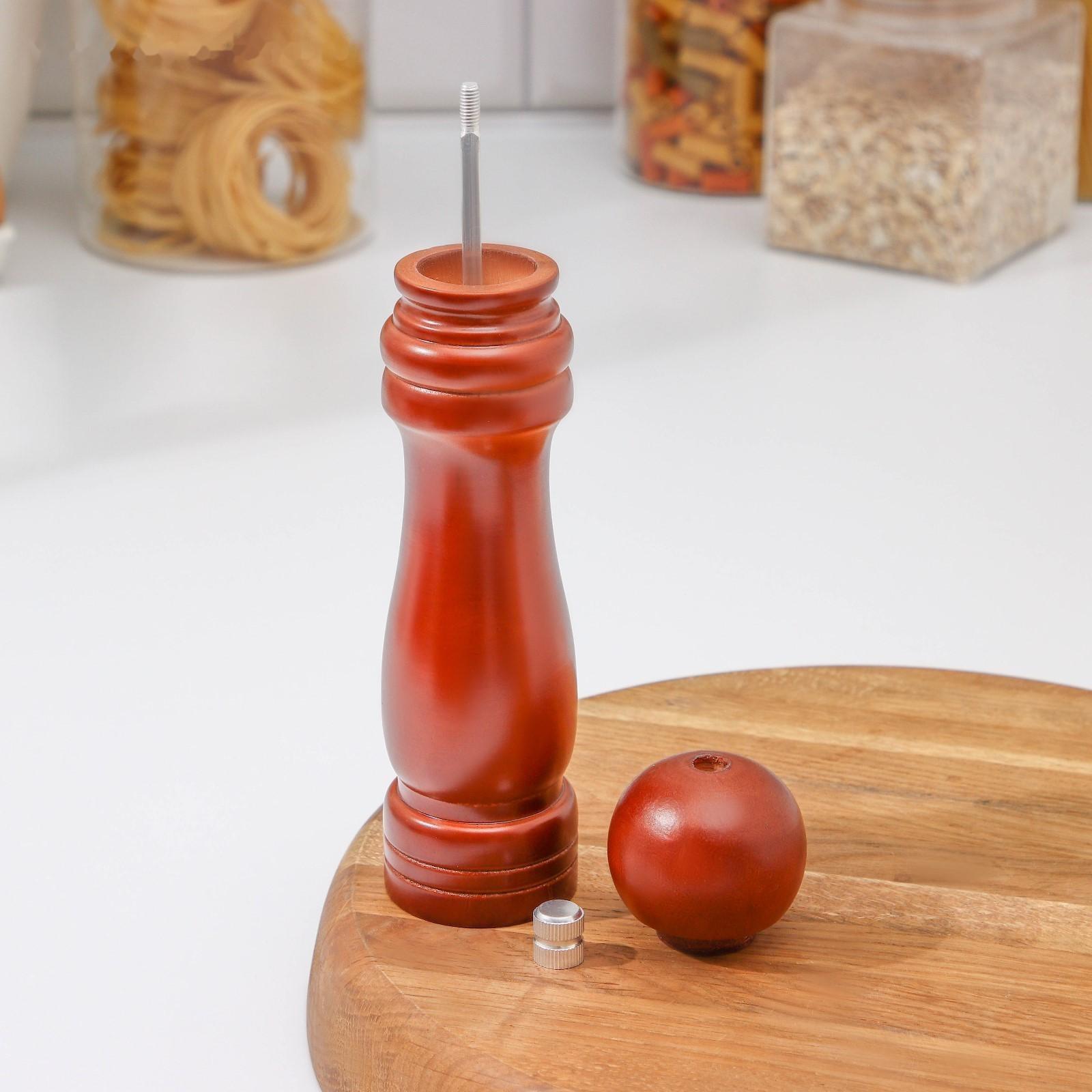 Мельница для специй Доляна «Дуновение леса», 21×5 см, керамический механизм, цвет коричневый