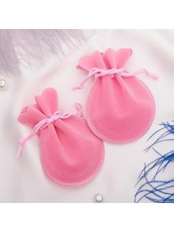 Мешочек бархатный, 7 х 9 (размер полезной части 6 х 6), цвет розовый