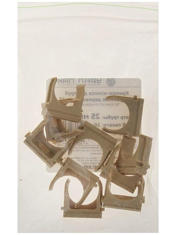 Крепеж-клипса для труб Урал ПАК, 25 мм, светлое дерево, АТ-80125-010