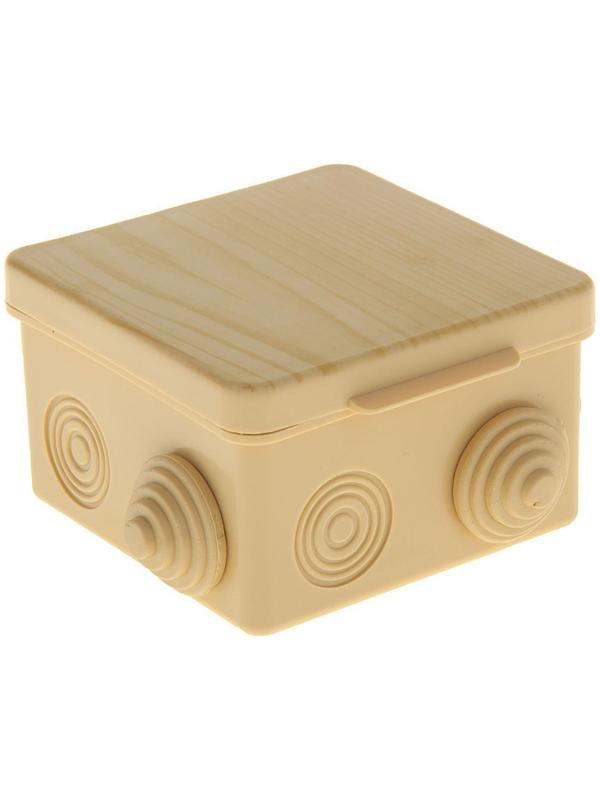 Распаечная коробка Урал ПАК, 80х80х50, IP 54, 7 вх, светлое дерево, КО-82011080-032