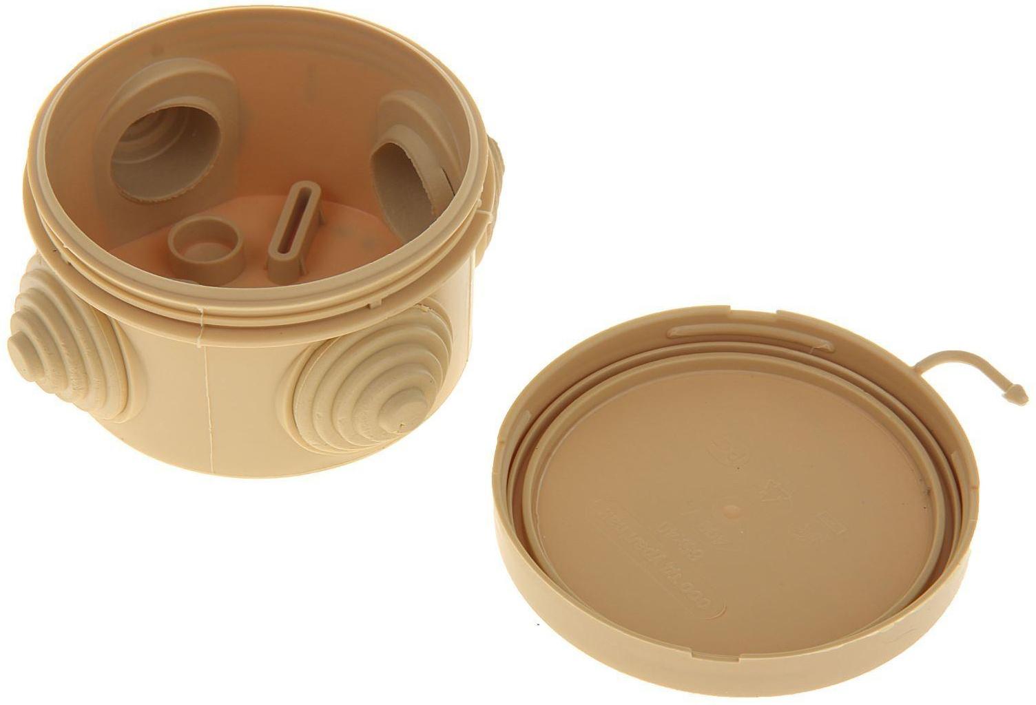 Распаечная коробка Урал ПАК, 65х40, IP 54, 4 вх, светлое дерево, КО-81001065-060