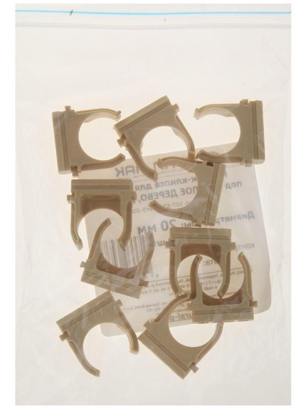 Крепеж-клипса для труб Урал ПАК, 20 мм, светлое дерево, АТ-80120-010