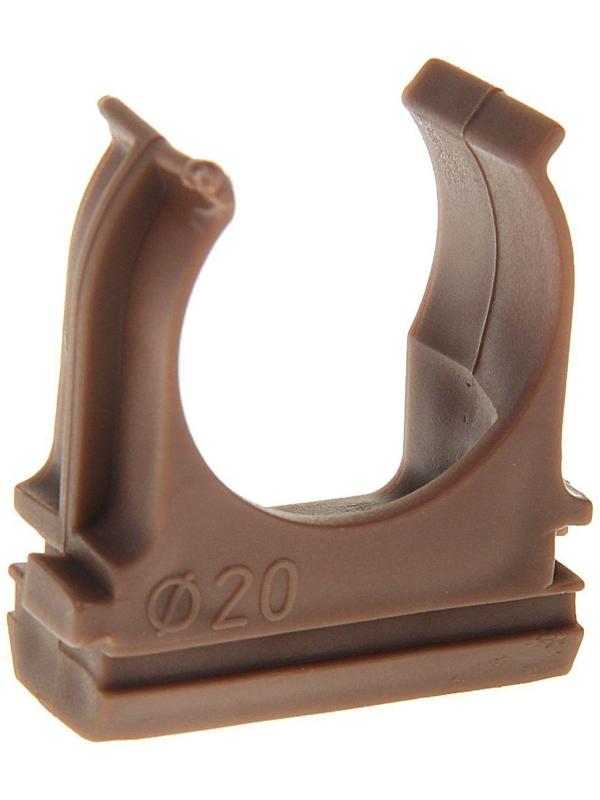 Крепеж-клипса для труб Урал ПАК, 20 мм, темное дерево, АТ-90120-010