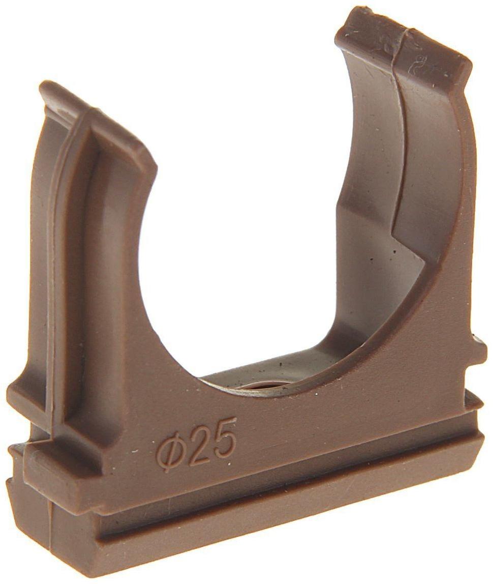 Крепеж-клипса для труб Урал ПАК, 25 мм, темное дерево, АТ-90125-010