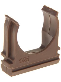 Крепеж-клипса для труб Урал ПАК, 25 мм, темное дерево, АТ-90125-010
