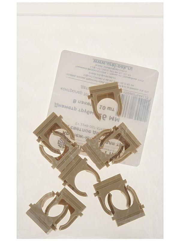 Крепеж-клипса для труб Урал ПАК, 16 мм, светлое дерево, АТ-80116-010