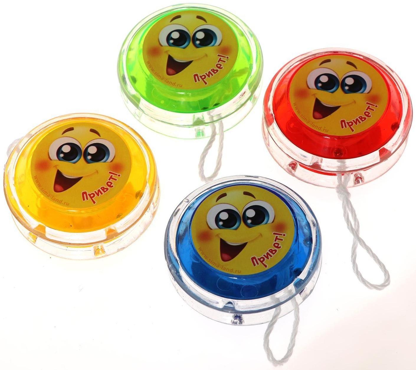 Йо-Йо «Привет», шарики внутри, d=4,7 см, цвета МИКС