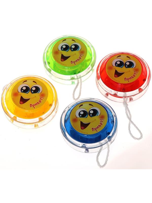 Йо-Йо «Привет», шарики внутри, d=4,7 см, цвета МИКС