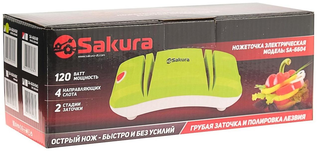 Точилка для ножей Sakura SA-6604GR, электрическая, 120 Вт, зелёная