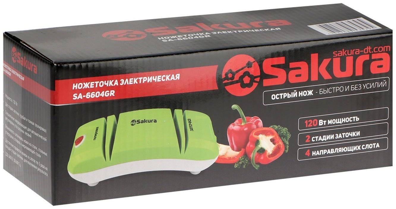 Точилка для ножей Sakura SA-6604GR, электрическая, 120 Вт, зелёная