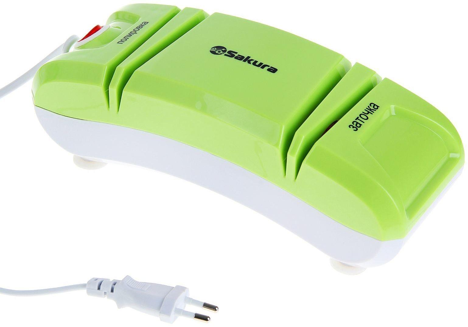 Точилка для ножей Sakura SA-6604GR, электрическая, 120 Вт, зелёная