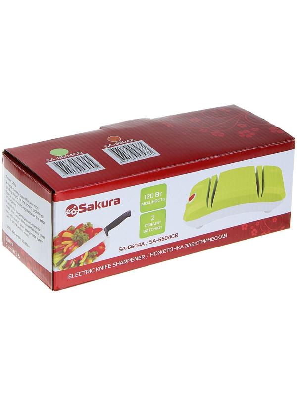 Точилка для ножей Sakura SA-6604GR, электрическая, 120 Вт, зелёная
