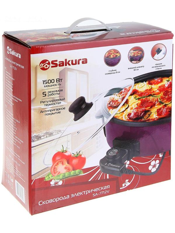 Сковорода электрическая Sakura SA-7712V, 1500 Вт, d=32, глубина 9 см