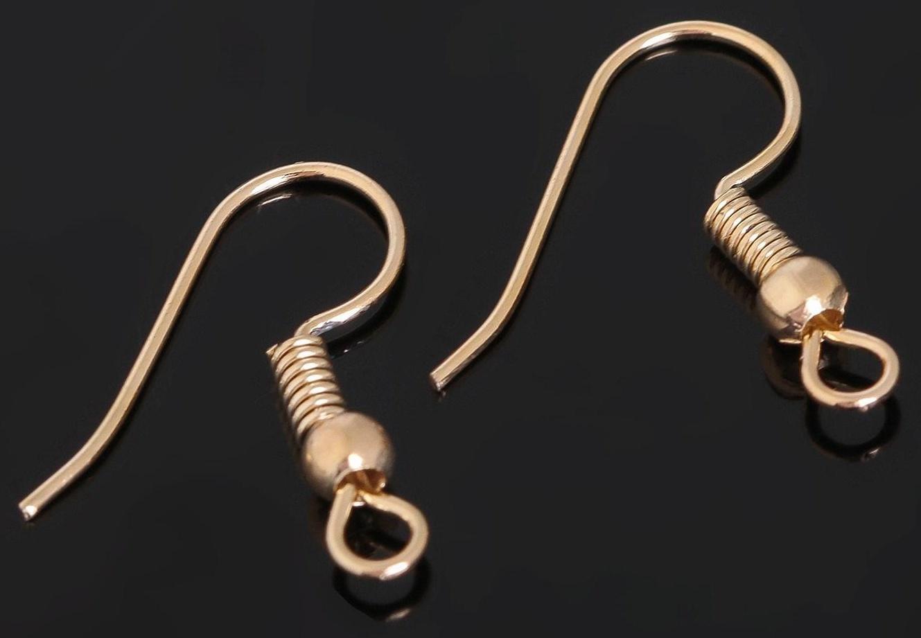 Швензы-крючки с бусиной, цвет золото (набор 5 пар)