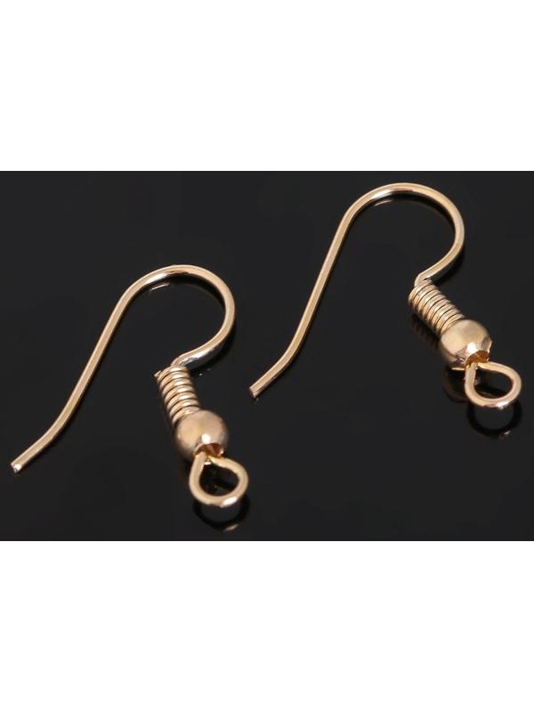 Швензы-крючки с бусиной, цвет золото (набор 5 пар)