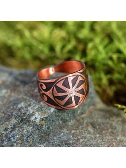 Кольцо-амулет «Коловрат», пластинчатый, медь