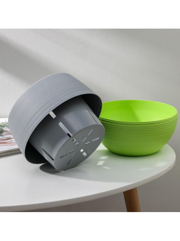 Горшок для цветов «Япония», 2 л, цвет серо-фисташковый