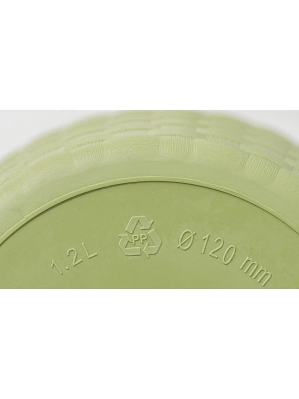 Горшок для цветов с поддоном «Ротанг», 1,2 л, цвет оливковый