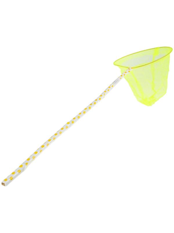 Сачок детский бамбуковая ручка 50 см в горох, диаметр: 20 см, цвета МИКС