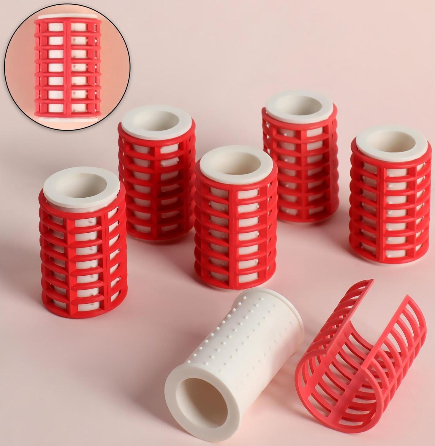 Термобигуди с фиксатором, d = 3,2 см, 6 шт, цвет МИКС