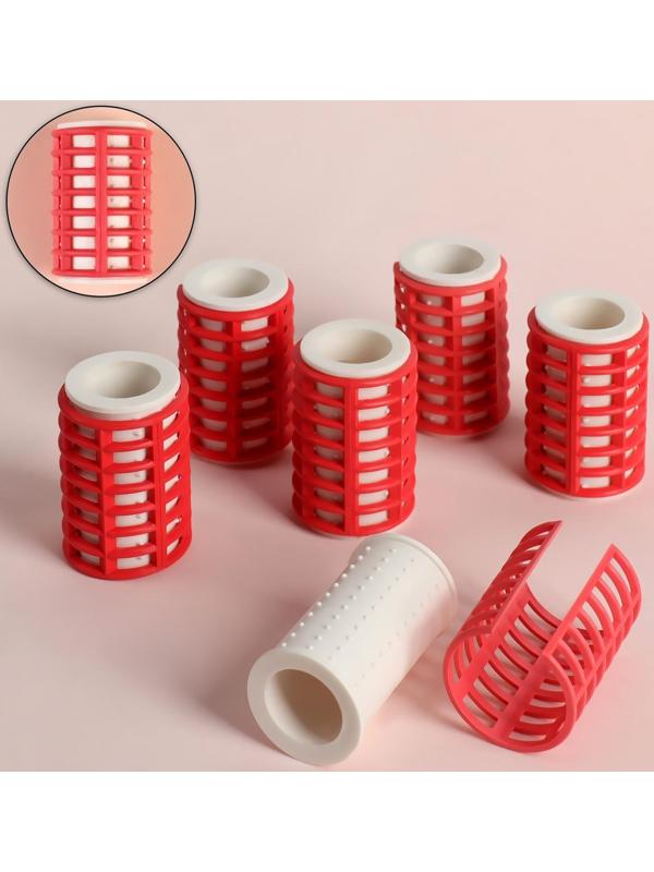 Термобигуди с фиксатором, d = 3,2 см, 6 шт, цвет МИКС