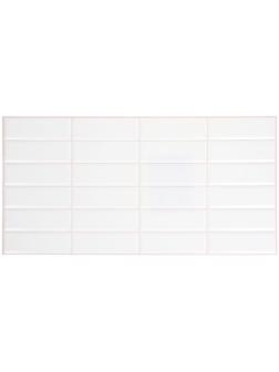 Панель ПВХ Плитка Белая розовый шов 955*480